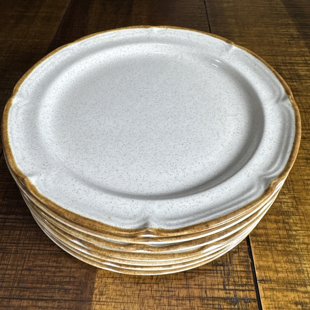 Vtg Hearthside Stoneware Summer Sun Boroque 7.5" Dessert Plates Japan Set of 7